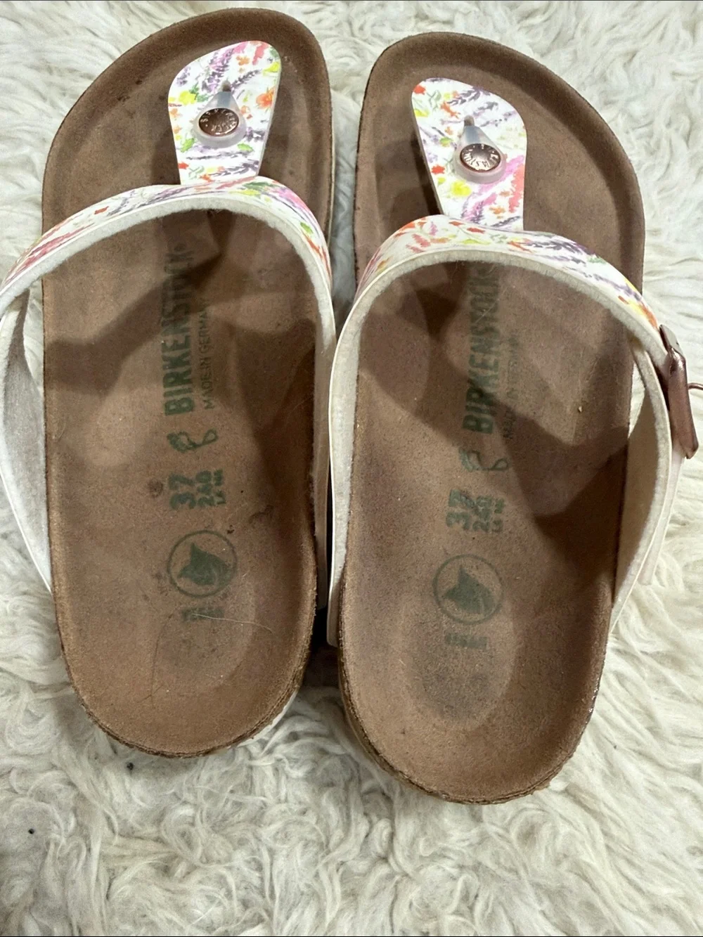 Birkenstock Floral Print Gizeh‎ Vegan Thong Sandal Women’s Size 37 US 6